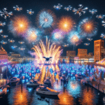 Baltimore's new year's eve fireworks and drone show.